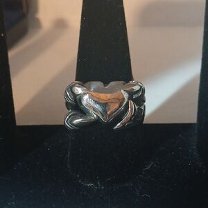 Stainless Steel Silver Heart Ring